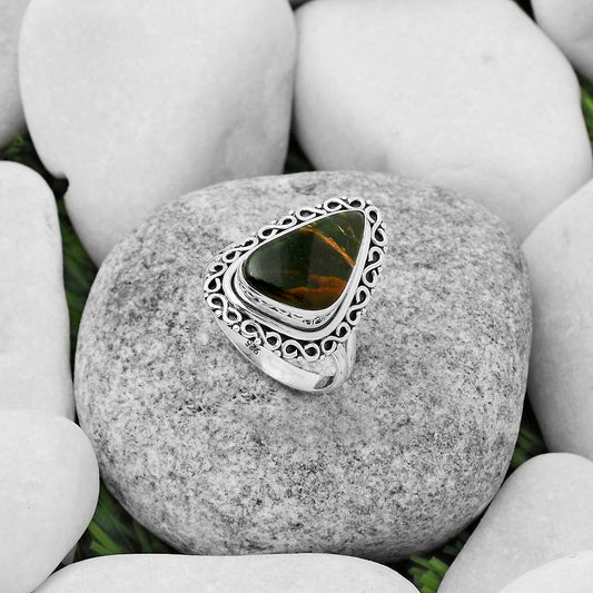 Natural Turkish Rainforest Chrysocolla Ring size-8 R-1164 SDR168520