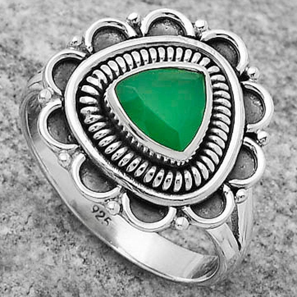 Natural Green Onyx Ring size-6.5 R-1256 SDR168541