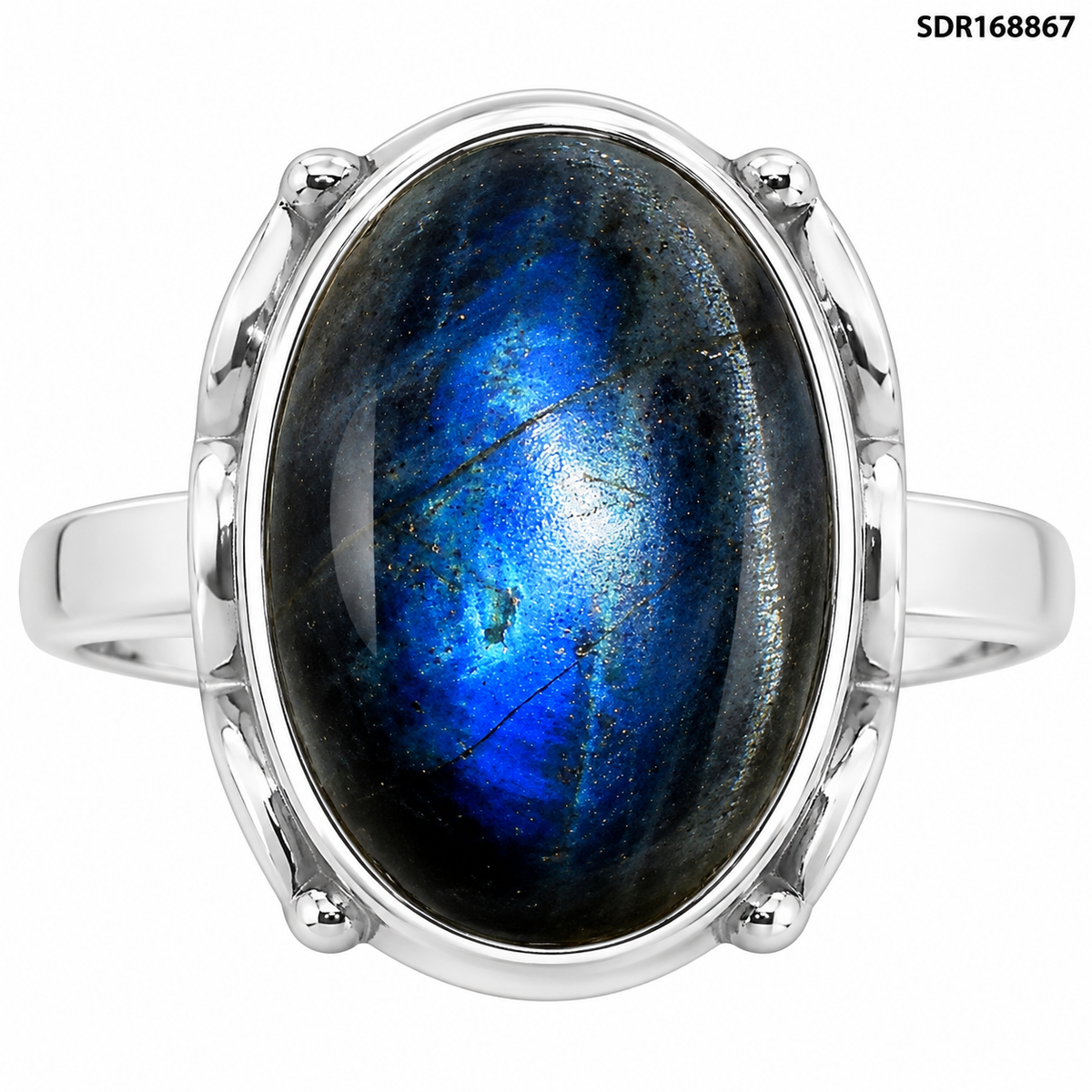 Blue Fire Labradorite - Madagascar Ring size-8 R-1198 SDR168867