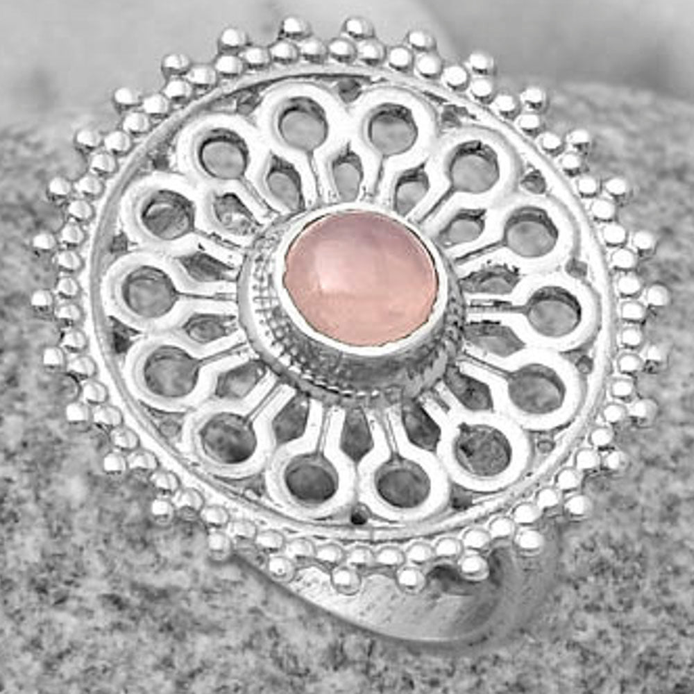 Artisan - Rose Quartz - Madagascar Ring size-8.5 R-1107 SDR169381