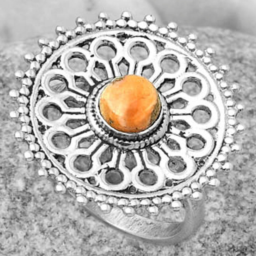 Artisan - Spiny Oyster Turquoise Ring size-8 R-1107 SDR169397
