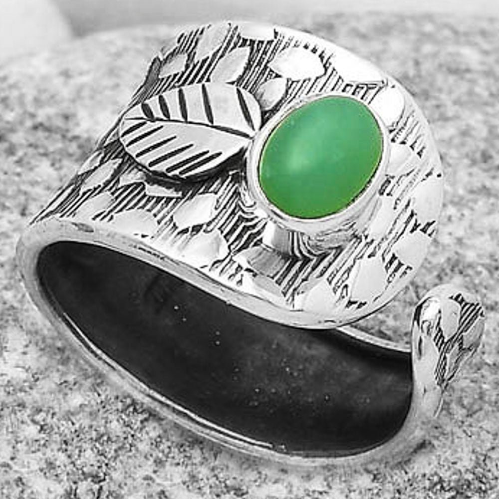 Adjustable - Chrysoprase - Australia Ring size-7 R-1319 SDR169874