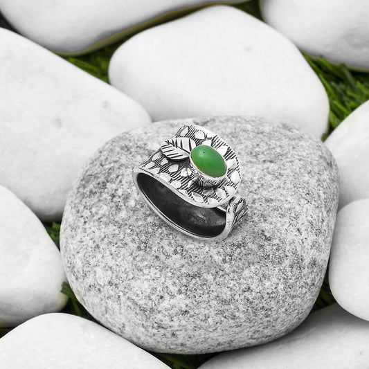 Adjustable - Chrysoprase - Australia Ring size-7 R-1319 SDR169878