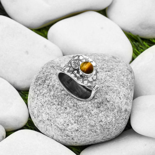 Adjustable - Tiger Eye - Africa Ring size-6 R-1319 SDR169896