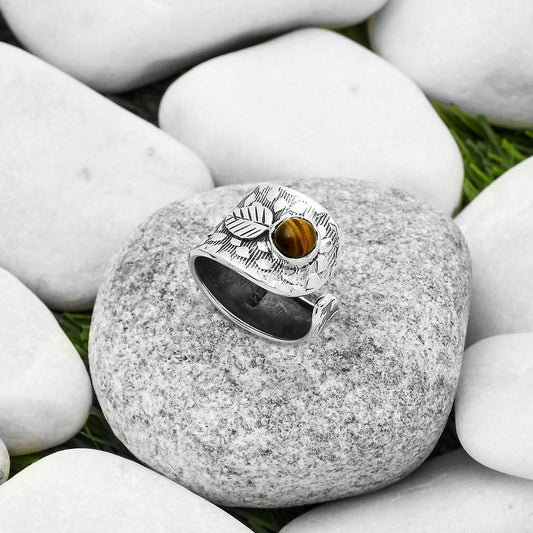 Adjustable - Tiger Eye - Africa Ring size-6.5 R-1319 SDR169898