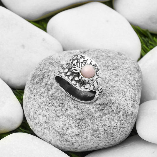 Adjustable - Pink Opal - Australia Ring size-7 R-1319 SDR169902