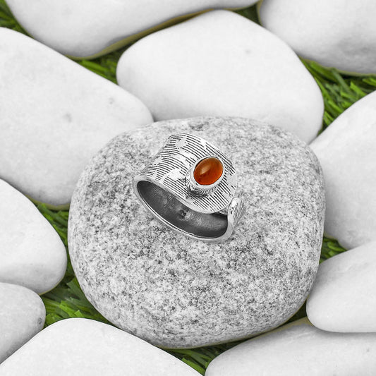 Adjustable - Natural Carnelian Ring size-8 R-1319 SDR169998