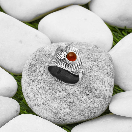 Adjustable - Natural Carnelian Ring size-7 R-1319 SDR170079