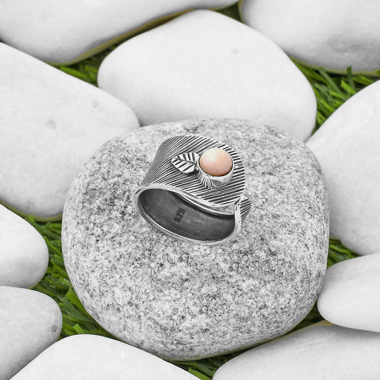 Adjustable - Pink Opal - Australia Ring size-8 R-1319 SDR170088