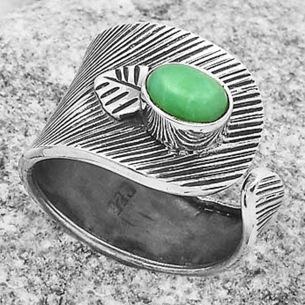 Adjustable Chrysoprase Australia Ring size-6.5 R-1319 SDR170094