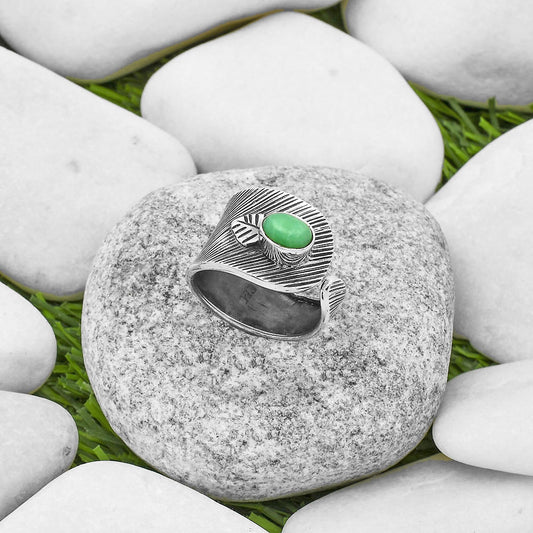 Adjustable Chrysoprase Australia Ring size-6.5 R-1319 SDR170094