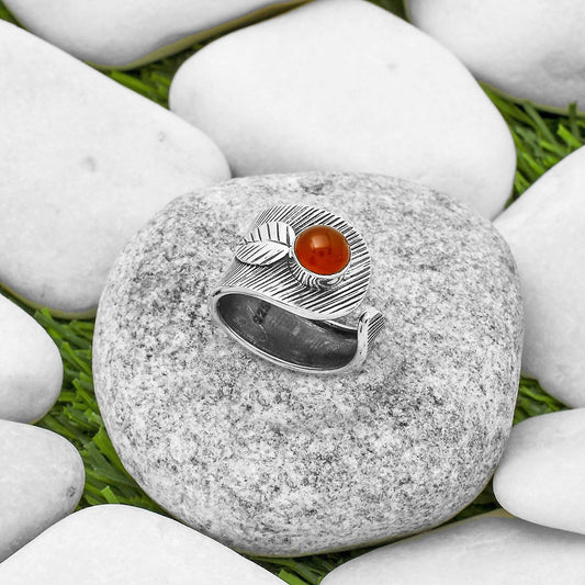 Adjustable - Natural Carnelian Ring size-6.5 R-1319 SDR170095