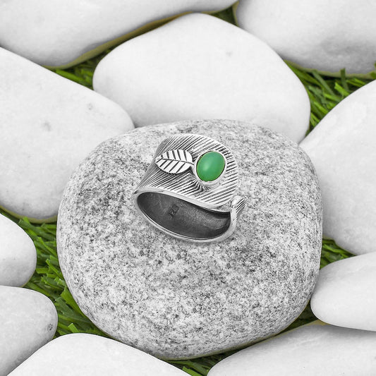 Adjustable Chrysoprase Australia Ring size-6.5 R-1319 SDR170102