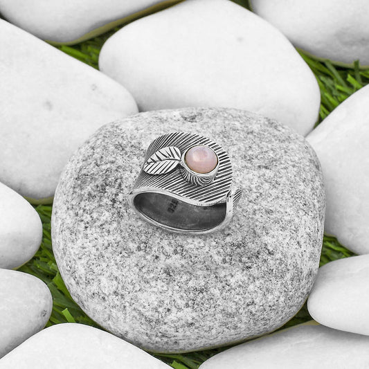 Adjustable - Pink Opal - Australia Ring size-6 R-1319 SDR170105