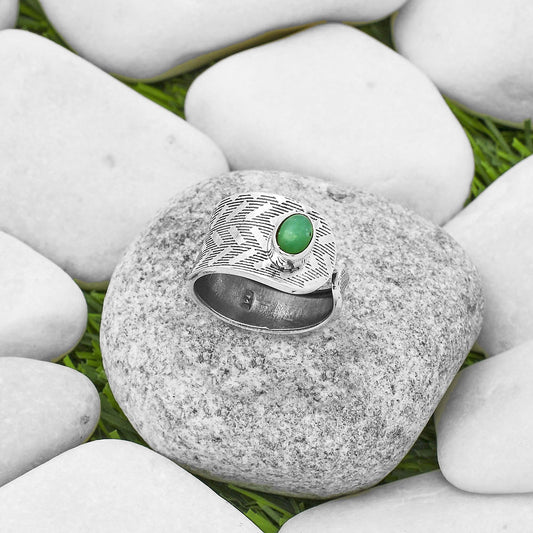 Adjustable Chrysoprase Australia Ring size-8.5 R-1319 SDR170112