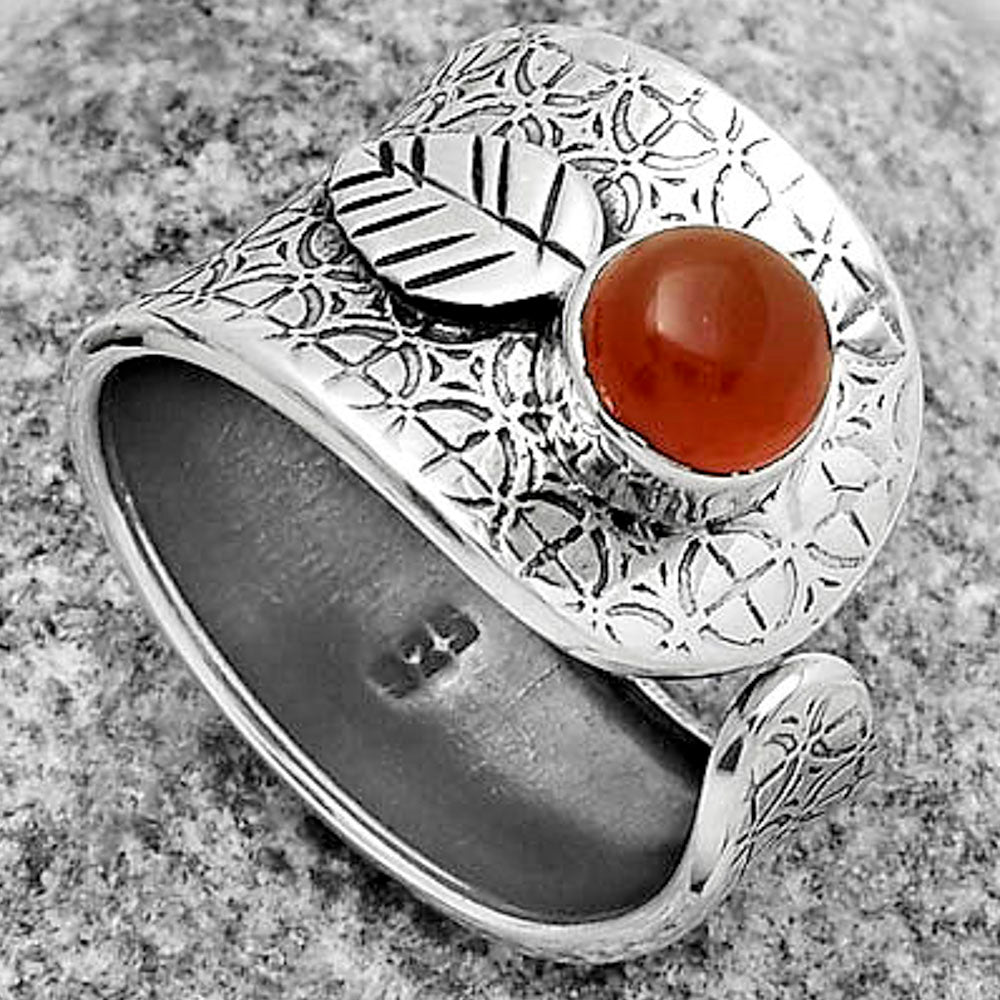 Adjustable - Natural Carnelian Ring size-7.5 R-1319 SDR170257