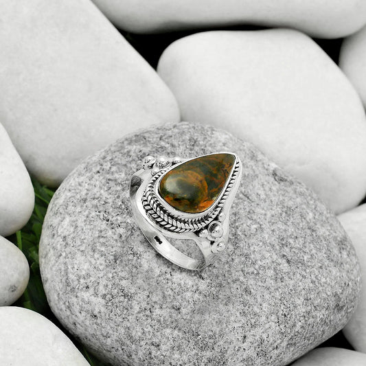 Turkish Rainforest Chrysocolla Ring size-8.5 R-1420 SDR170270