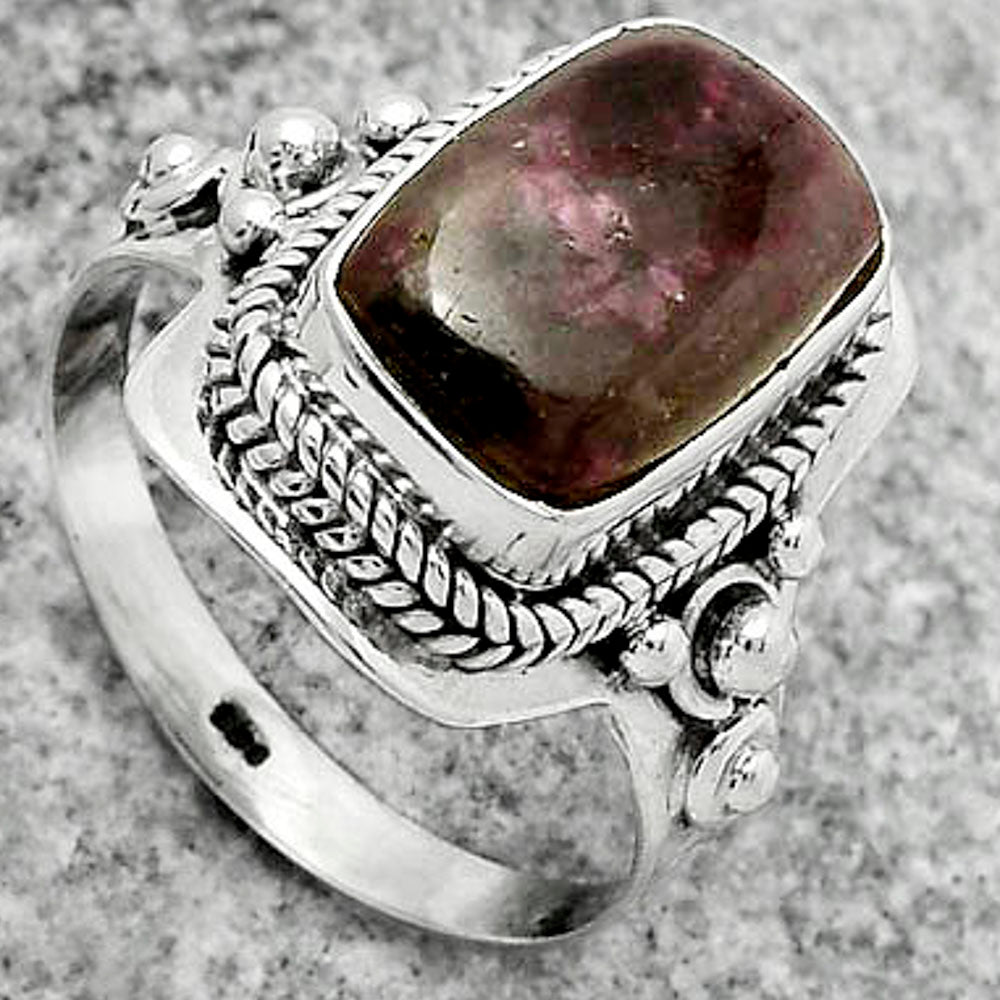 Natural Tourmaline Quartz Ring size-7.5 R-1420 SDR170288