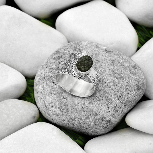 Natural Tektite Rough - Greek Ring size-8.5 R-1606 SDR170363