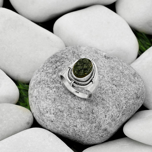 Natural Tektite Rough - Greek Ring size-6.5 R-1539 SDR170415