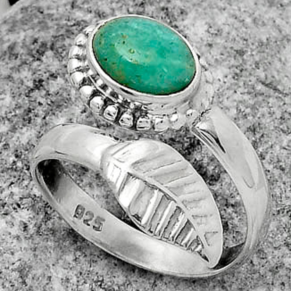 Adjustable - Paraiba Amazonite Ring size-7.5 R-1440 SDR170490