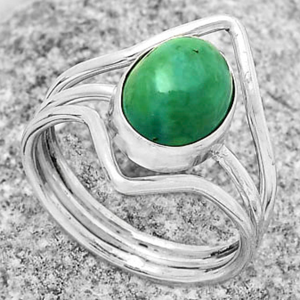 Natural Turquoise Magnesite Ring size-7.5 R-1460 SDR170557