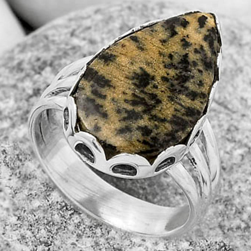 Natural Russian Honey Dendrite Opal Ring size-8 R-1428 SDR170635