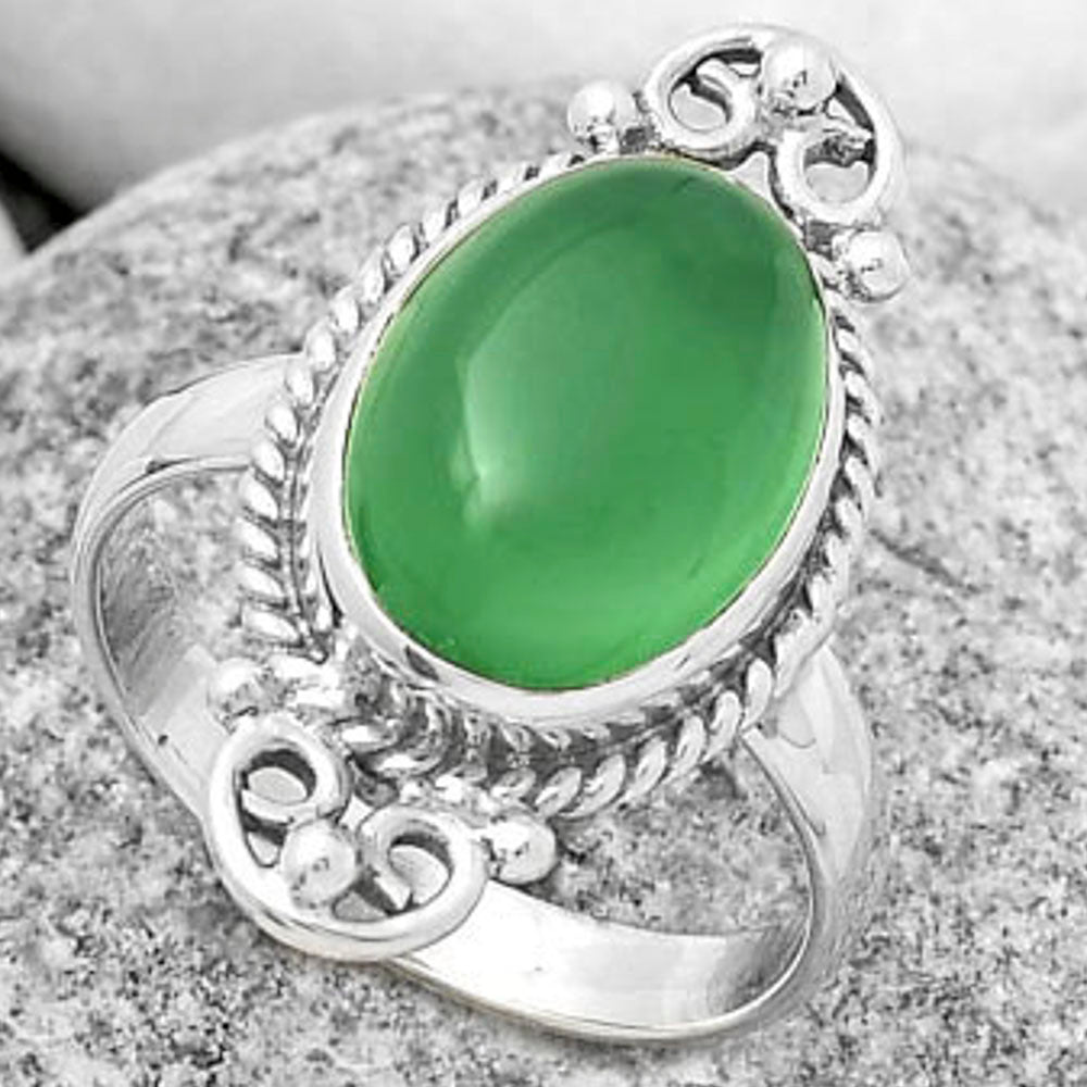 Natural Green Onyx Ring size-8 R-1500 SDR170637