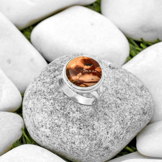 Natural Indian Paint Gemstone Ring size-7 R-1156 SDR170655