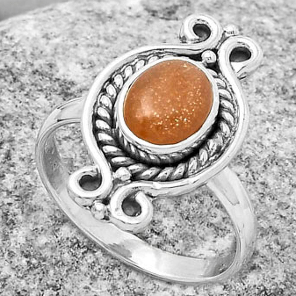 Natural Sunstone - Namibia Ring size-8.5 R-1108 SDR170728