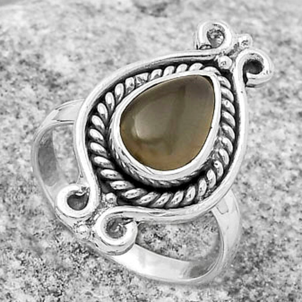 Natural Gray Moonstone Ring size-7.5 R-1108 SDR170743