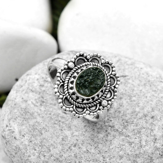 Natural Tektite Rough - Greek Ring size-8 R-1256 SDR171042