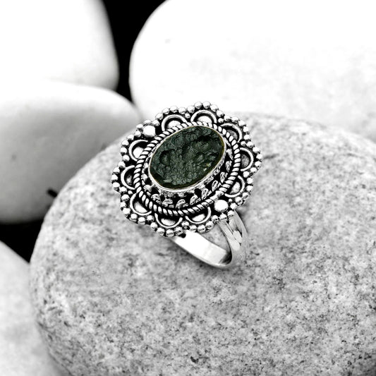 Natural Tektite Rough - Greek Ring size-7 R-1256 SDR171060