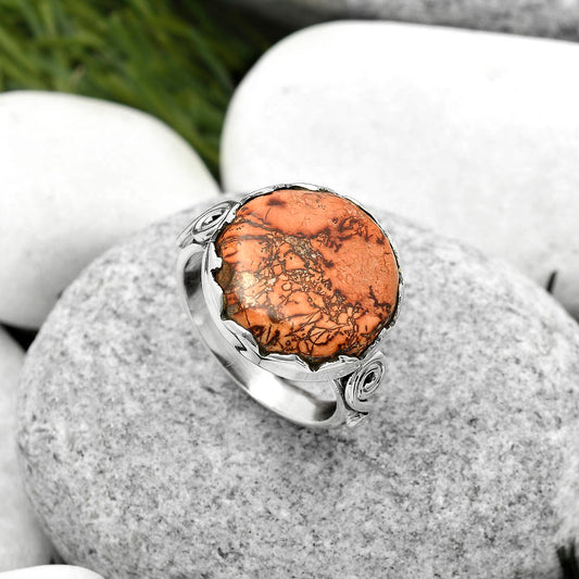 Natural Indian Paint Gemstone Ring size-7.5 R-1315 SDR171075