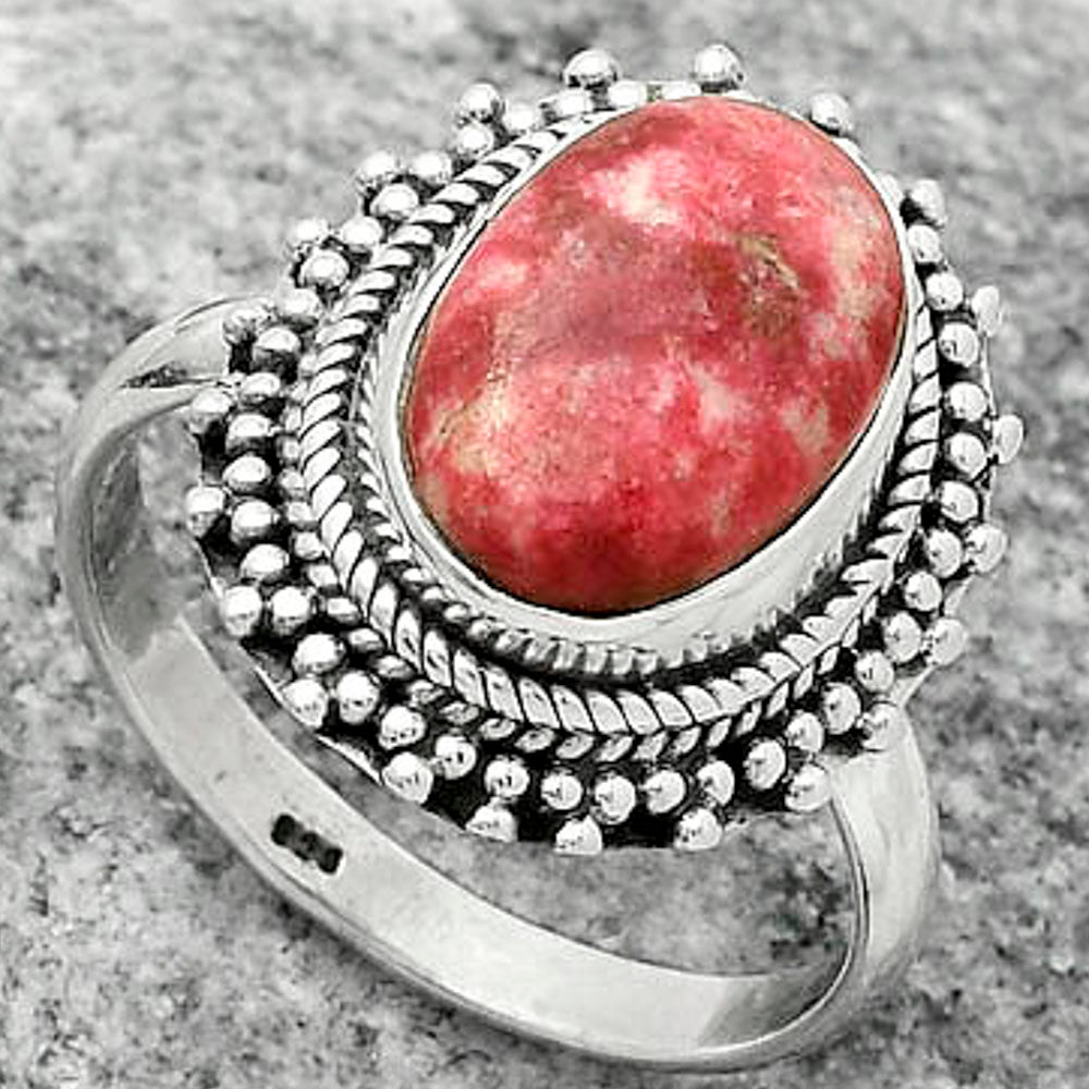 Natural Pink Thulite - Norway Ring size-8.5 R-1332 SDR171438