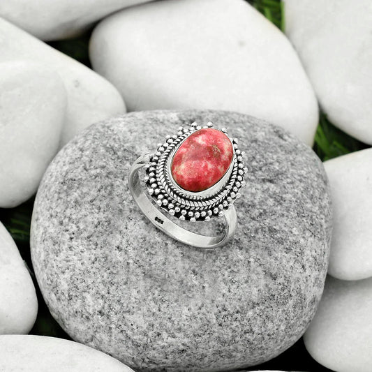 Natural Pink Thulite - Norway Ring size-8.5 R-1332 SDR171438