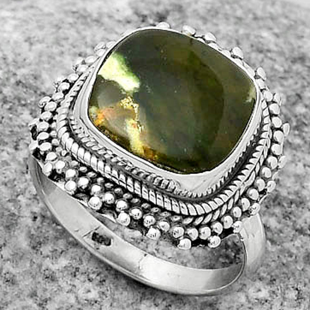 Natural Chrome Chalcedony Ring size-8 R-1332 SDR171443