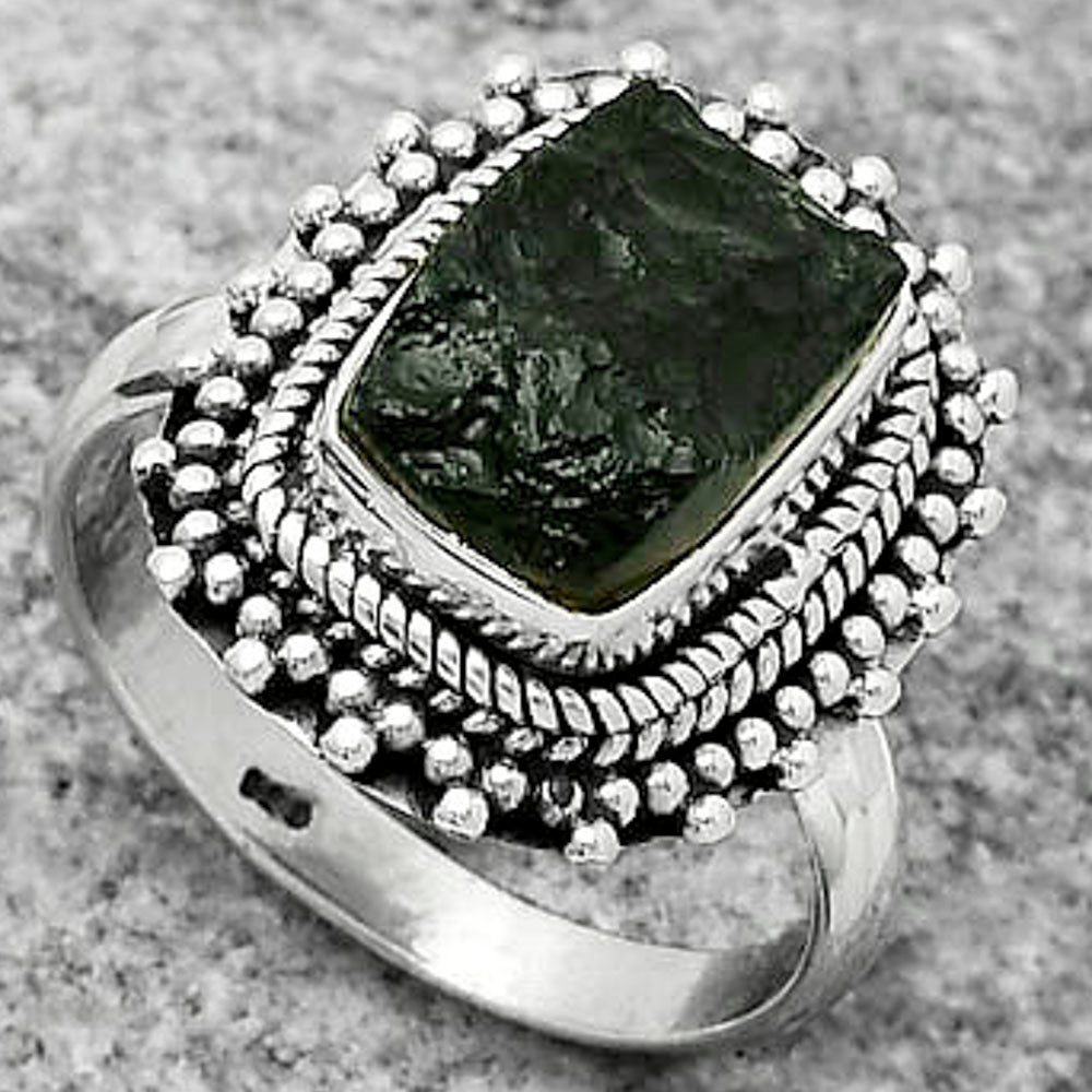Natural Tektite Rough - Greek Ring size-7 R-1332 SDR171459