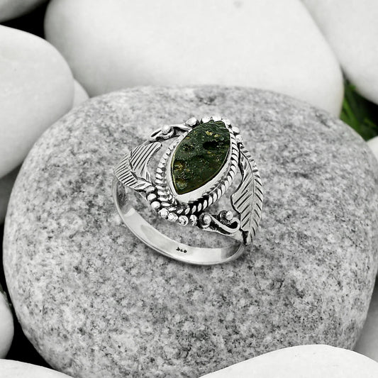 Natural Tektite Rough - Greek Ring size-8 R-1272 SDR171675