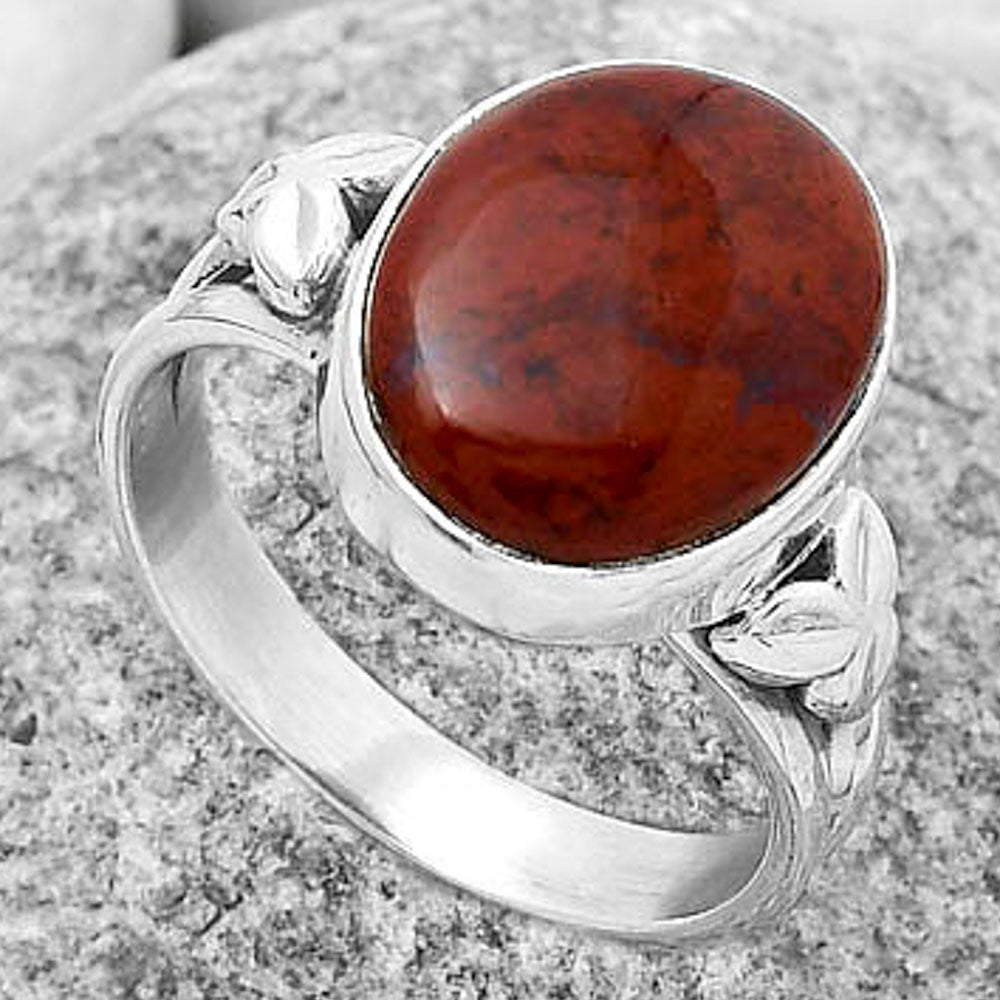 Natural Red Moss Agate Ring size-9 R-1261 SDR172174