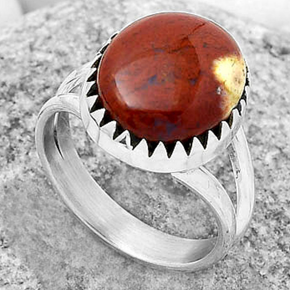 Natural Red Moss Agate Ring size-7 R-1210 SDR172339