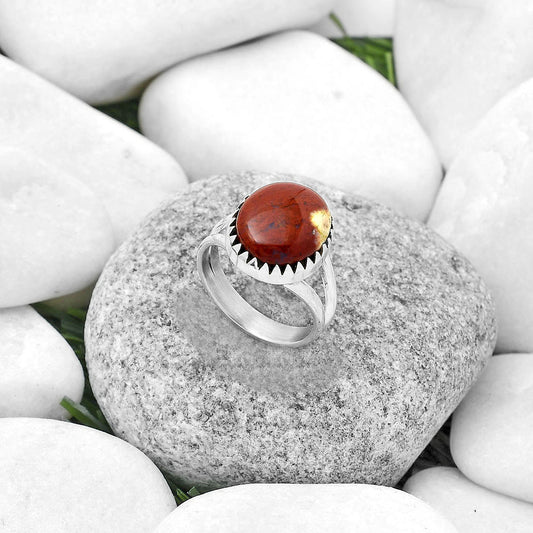 Natural Red Moss Agate Ring size-7 R-1210 SDR172339