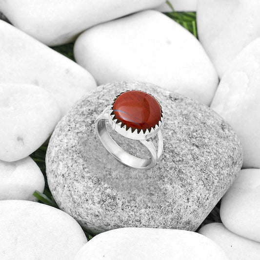 Natural Red Moss Agate Ring size-8 R-1210 SDR172343