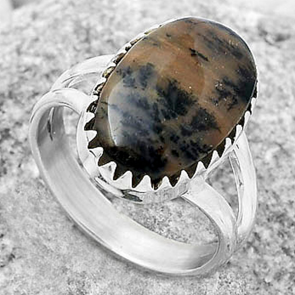 Natural Russian Honey Dendrite Opal Ring size-8 R-1210 SDR172361