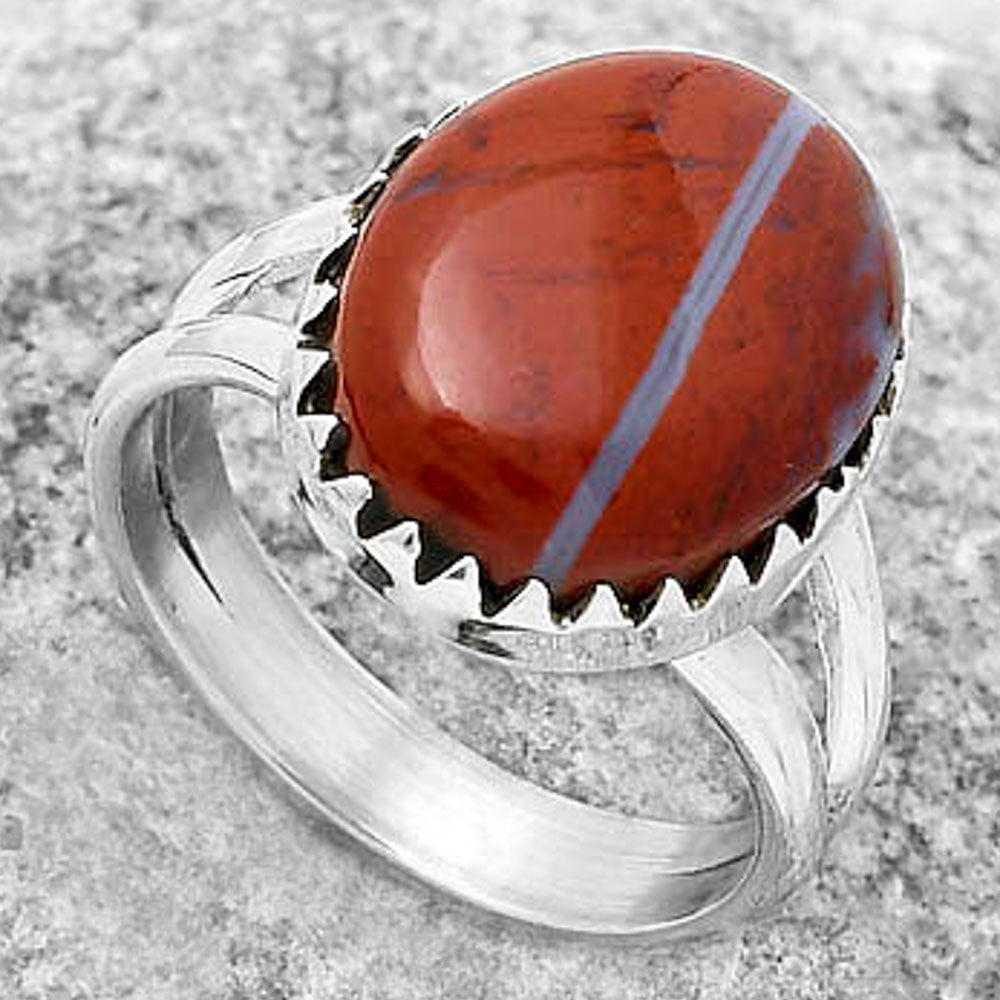Natural Red Moss Agate Ring size-7 R-1210 SDR172363