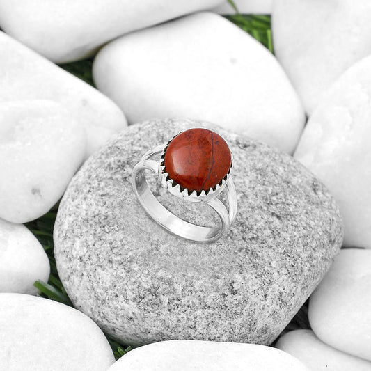 Natural Red Moss Agate Ring size-8.5 R-1210 SDR172374
