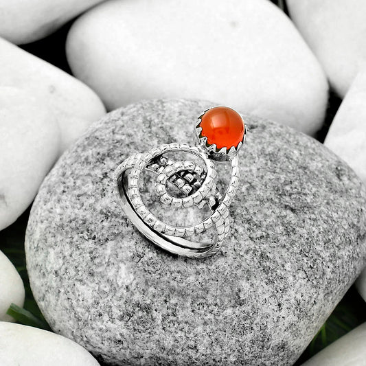 Spiral - Natural Carnelian Ring size-7.5 R-1456 SDR172613