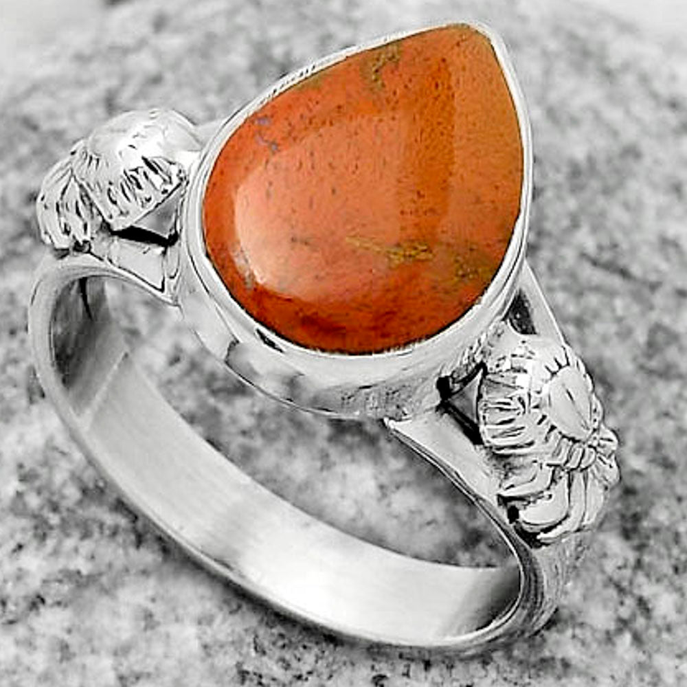 Natural Red Moss Agate Ring size-8 R-1261 SDR172650