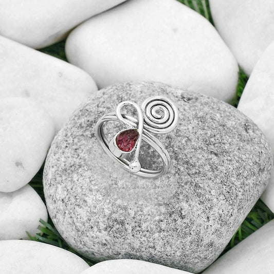 Spiral Natural Pink Tourmaline Rough Ring size-8 R-1556 SDR172692