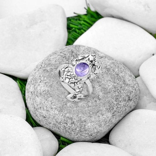 Frog - Rose De France Amethyst Cab Ring size-8.5 R-1113 SDR172804
